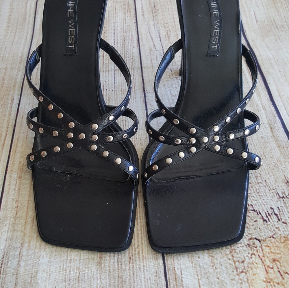 Black strappy‎ heels with studs 8